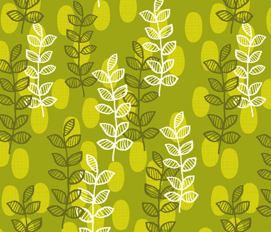 Green Vines Fabric Design