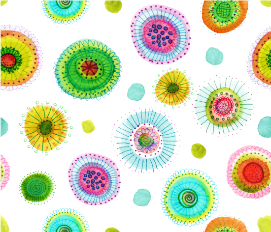 Waterflowers Fabric Design